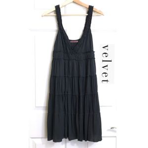 Velvet Crepe TieredRuffle Tent Dress Anthropologie